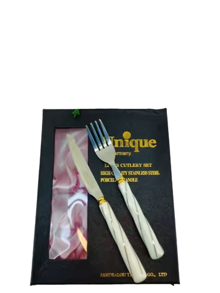 چاقو و چنگال دسته سرامیکی مدل 5017 یونیک