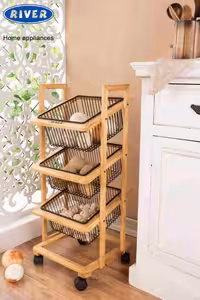 سبد 3 طبقه مربعی سیب زمینی و پیاز چوبی ریور RIVER کد 3911