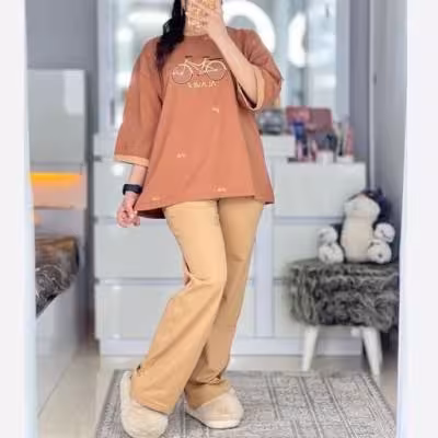 تیشرت و شلوار بگ گلدوزی