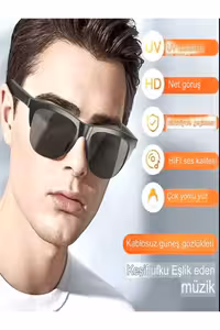 عینک آفتابی هوشمند با هدفون بلوتوث، عینک موزیک، سازگار با موبایل هوشمند، WiFi، اندروید، ضد آب - 6501