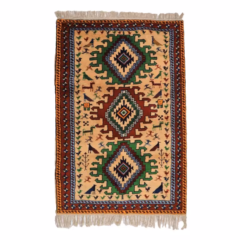 فرش دستباف دو متری طرح خراسان کد 4020580