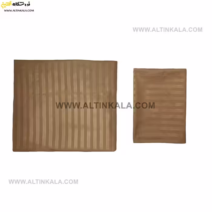 سرویس ملحفه کشدوز یکنفره دوتکه 120×200 طرح هتلی نسکافه ای
