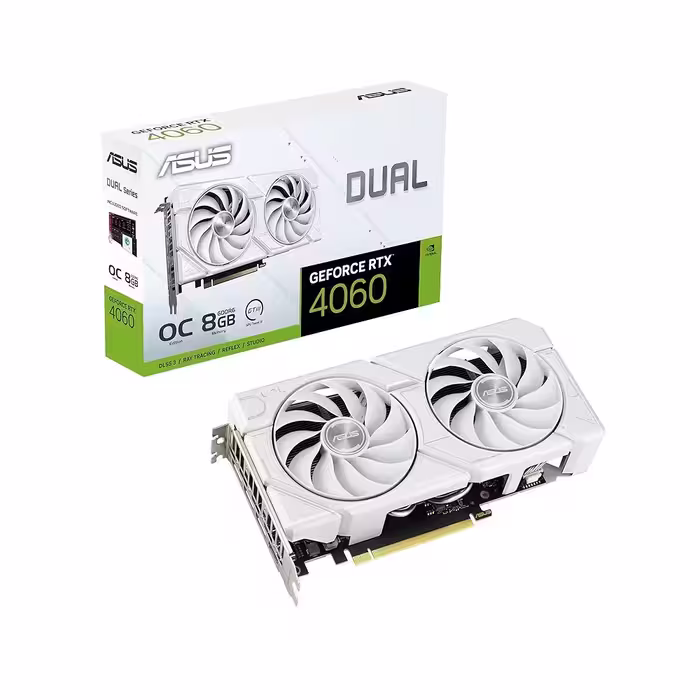 کارت گرافیک سفید ایسوس VGA ASUS DUAL RTX 4060 OC 8GB WHITE