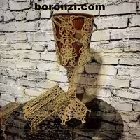 سطل و جا دستمال برنزی طرح 3 پایه کوتاه