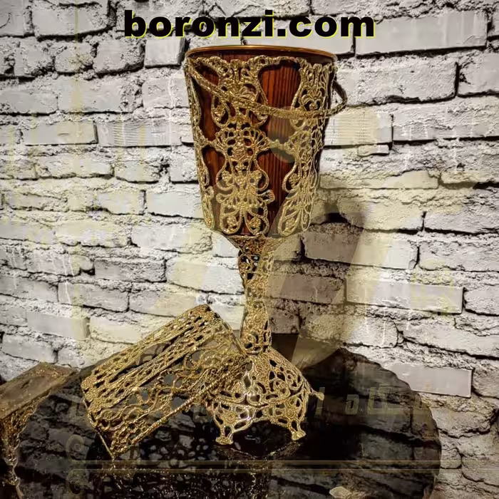 سطل و جا دستمال برنزی طرح 3 پایه کوتاه