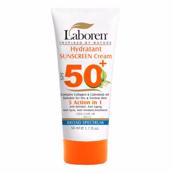 کرم ضد آفتاب بی رنگ لابورن مناسب پوست خشک و نرمال SPF50 حجم 50 میل
