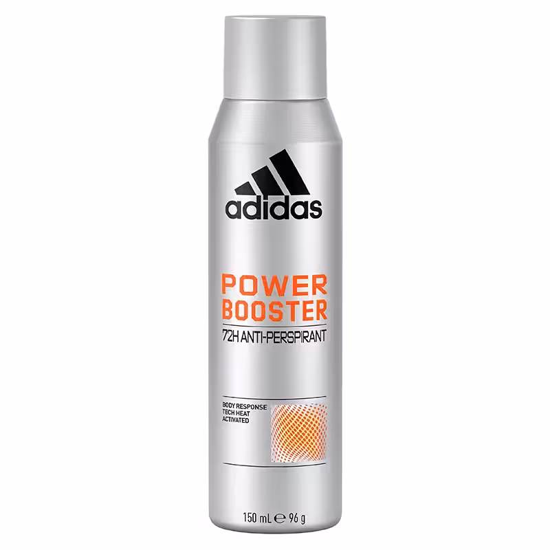 اسپری پودری ضد تعریق مردانه آدیداس مدل پاور بوستر 72 ساعته – 150 میلی لیتر Adidas Poswer booster 72H anti perspirant