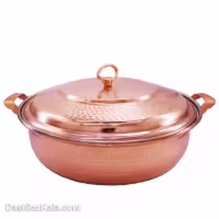 ماهیتابه درب دار مسی زنجان سایز 5 کد PA-36