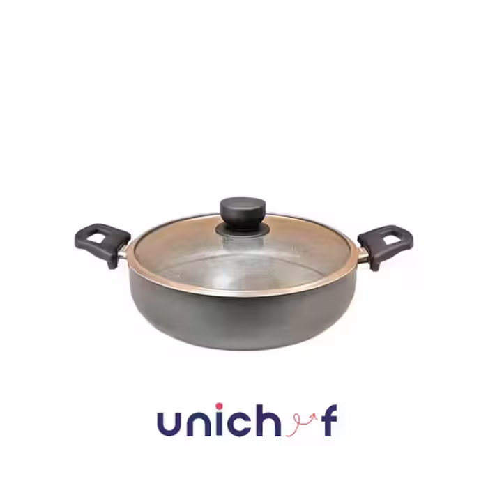تابه دو دسته 24 کف گرانیت-طوسی تیرهUN-8124