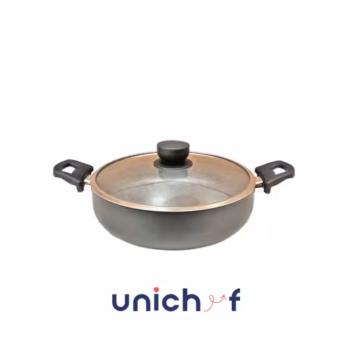 تابه دو دسته 24 کف گرانیت-طوسی تیرهUN-8124