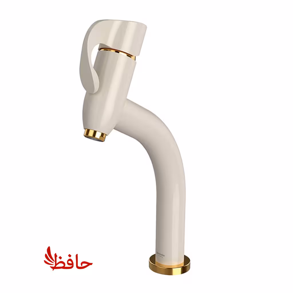 شیر روشویی پایه بلند شودر مدل دانته شیری طلایی