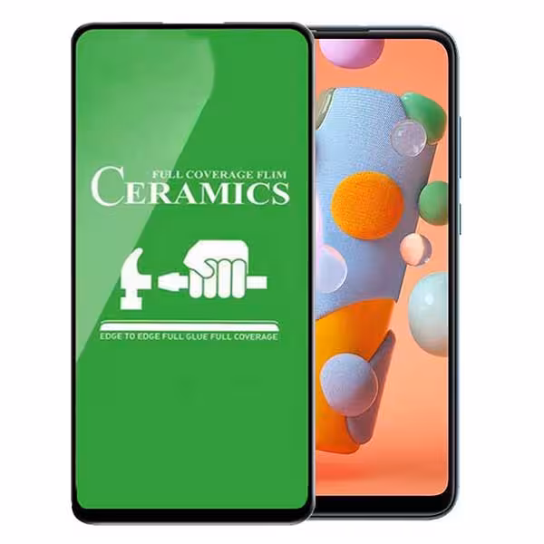 محافظ صفحه نمایش سرامیکی براق full cover SAMSUNG A11