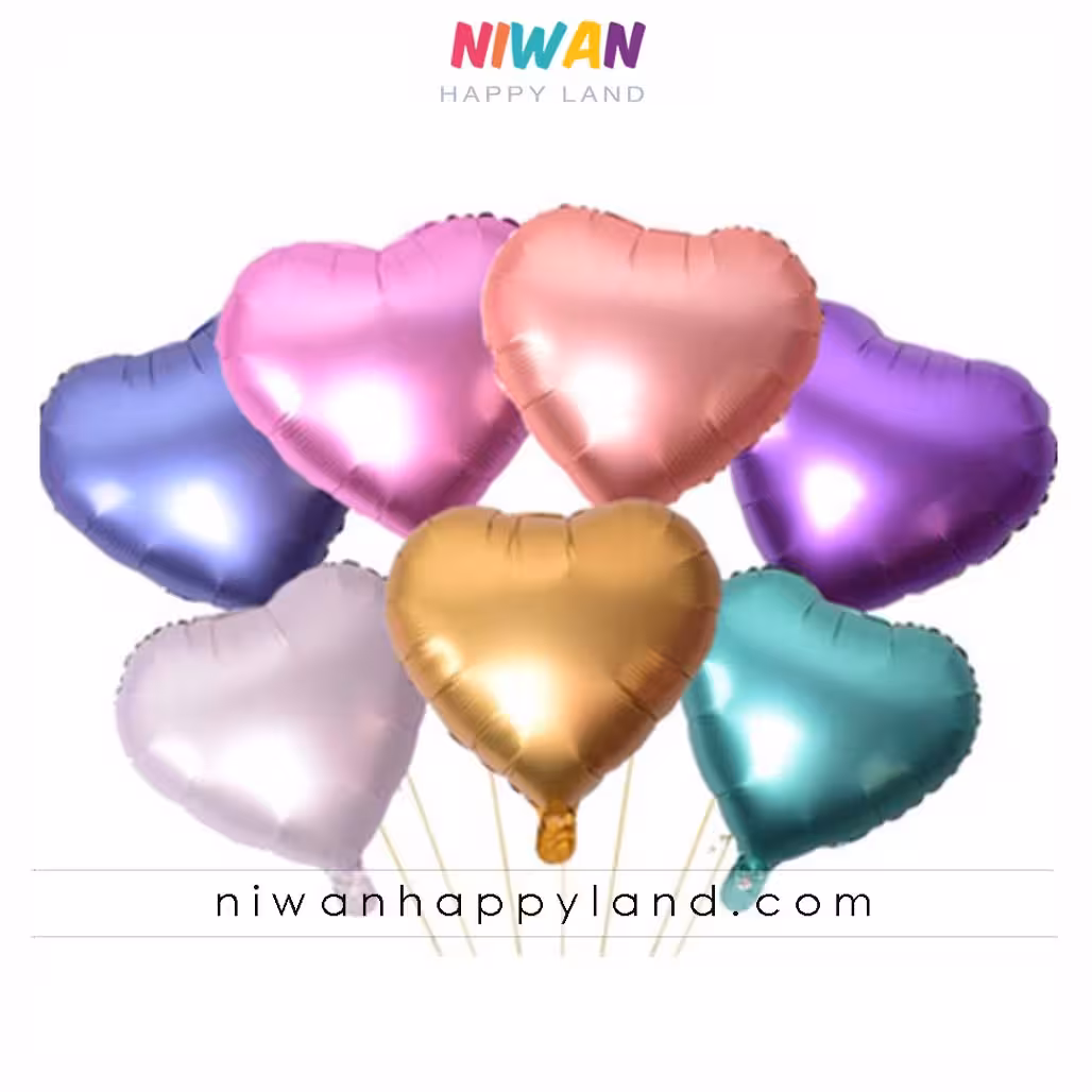 بادکنک فویلی قلب کروم