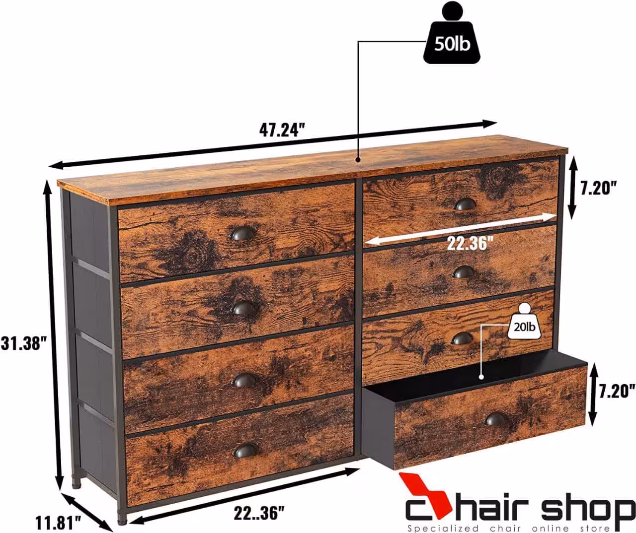 کنسول و دراور چوب و فلز کد 9898