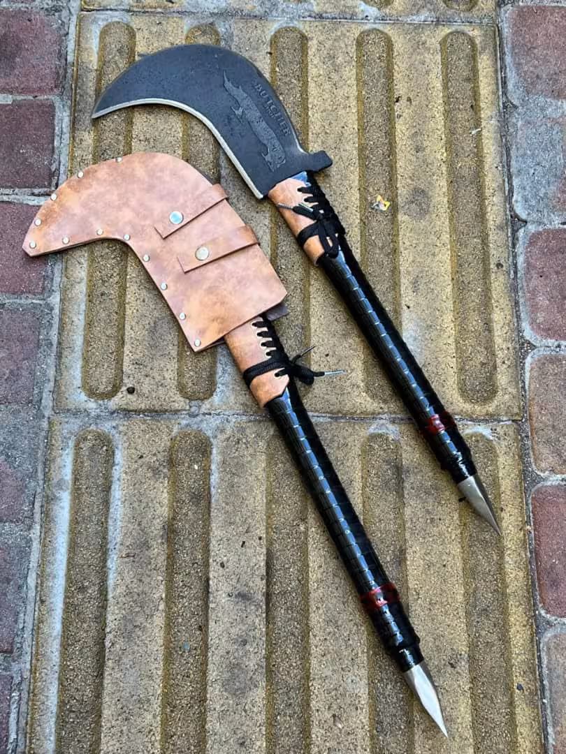 داس سرنیزه دار دولب تیز تیغه مشکی بهمراه کاور