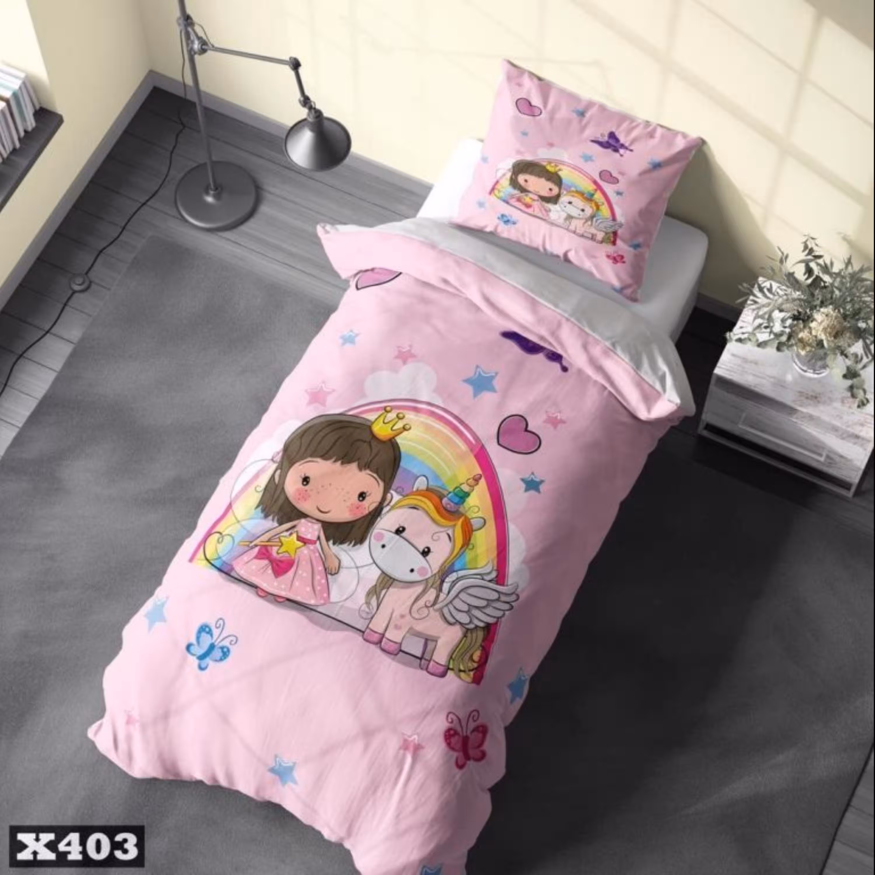 روتختی یک نفره سه بعدی کودکان و نوجوانان میکروتترون مدل پرنسس و تک شاخ