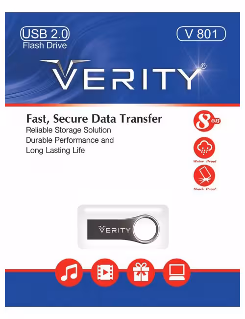 فلش مموری فلزی وریتی مدل V801 ظرفیت 8 گیگابایت