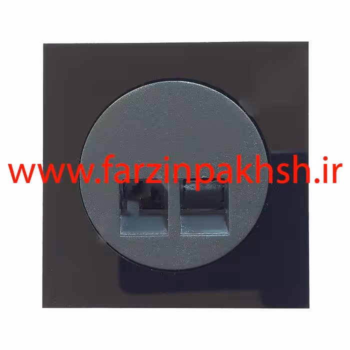 پریز سوکت شبکه CAT6 توکار دلند مدل آوا پلکسی قاب مشکی