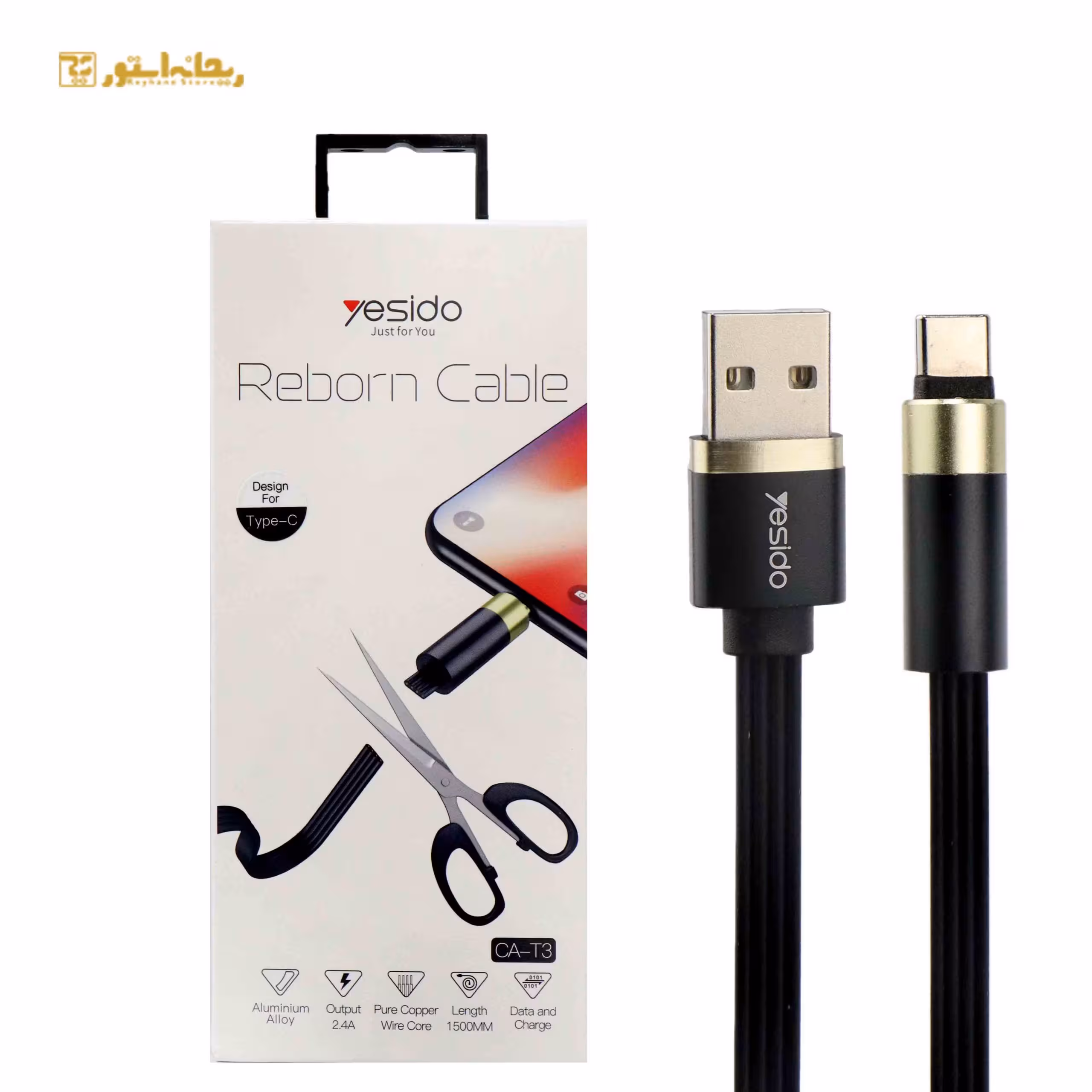کابل تبدیل USB به Type-C یسیدو CA-T3