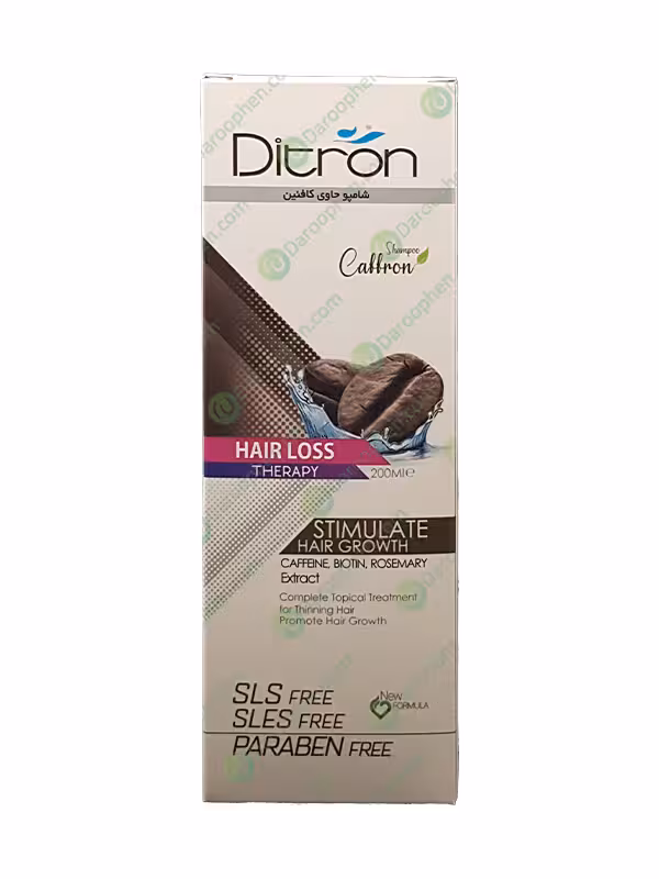شامپو ضد ریزش مو حاوی عصاره کافئین دیترون – Ditron Hair Care Coffron Hair Loss Therapy Shampoo