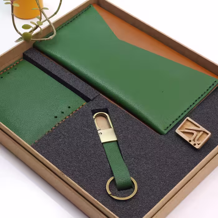 ست سرکلیدی و کیف پول و کیف کارت اعتباری ED Consept store Handmade wallet and key ring set T9