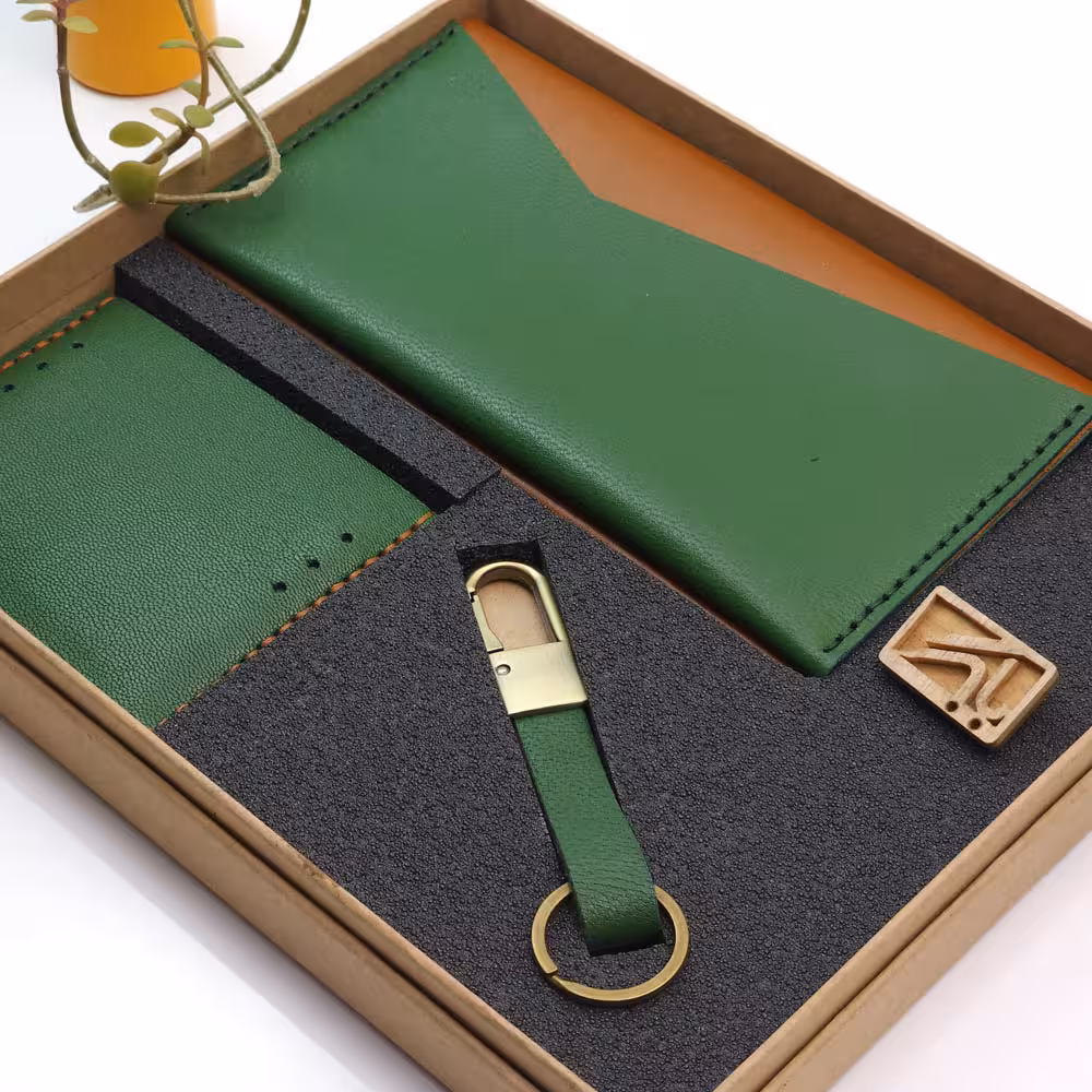 ست سرکلیدی و کیف پول و کیف کارت اعتباری ED Consept store Handmade wallet and key ring set T9
