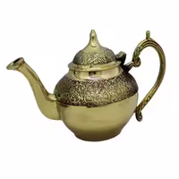 قوری برنجی قلمزنی طاووس کوچک