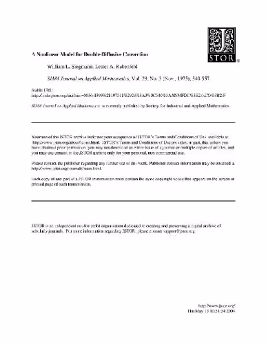خرید و دانلود نسخه کامل کتاب A nonlinear model for double-diffusive convection