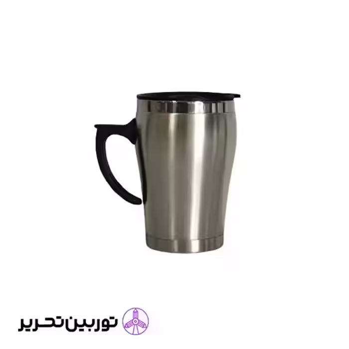 ماگ استیل درب دار - طوسی