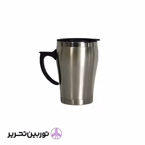ماگ استیل درب دار - طوسی