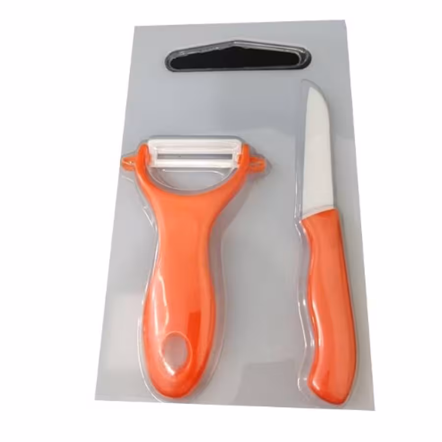 ست چاقو و پوست‌کن سرامیکی به همراه تخته گوشت کوچک کد 441