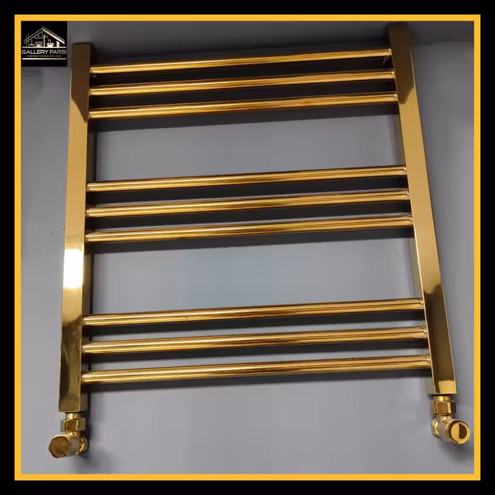 رادیاتور حوله خشک کن طلایی مات سایز 50*60 گرد استیل304