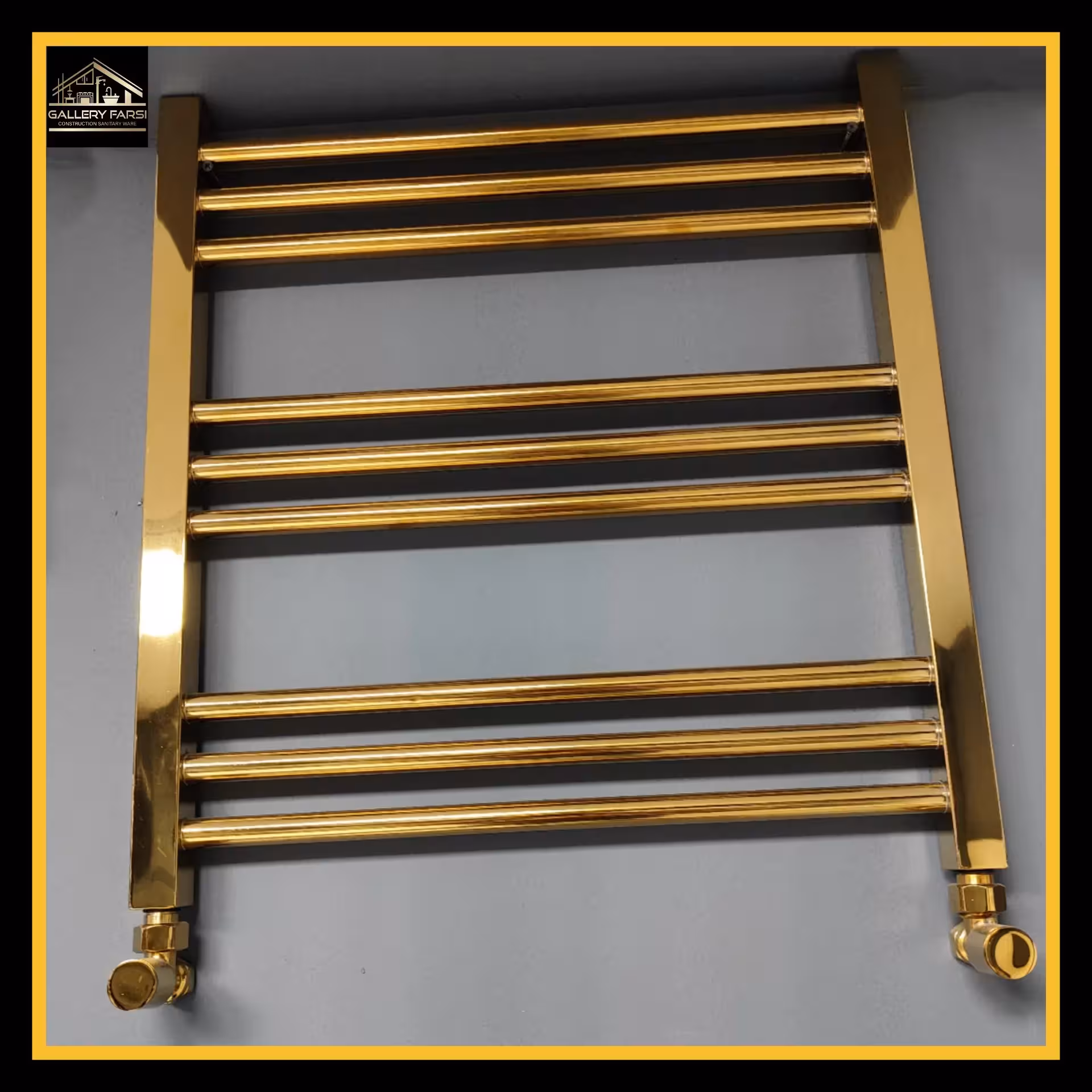 رادیاتور حوله خشک کن طلایی مات سایز 50*60 گرد استیل304