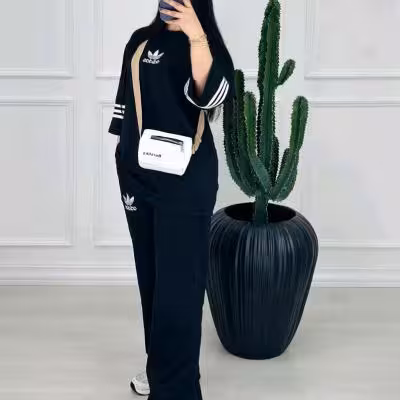 ست تیشرت وشلوار آدیداس نخ پنبه