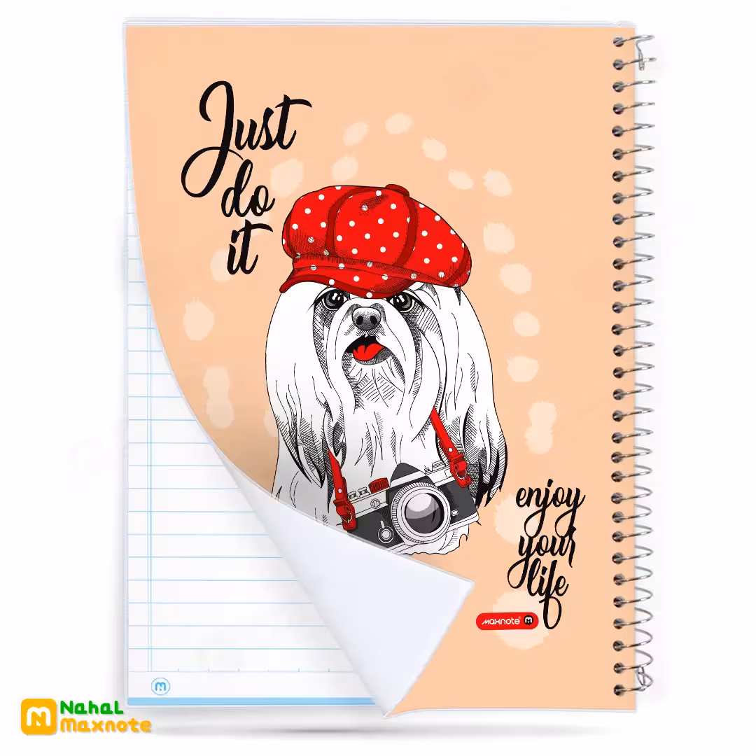 دفتر 50 برگ سیمی طلقی سگ و گربه کد 9524.طرح 1 پسرانه