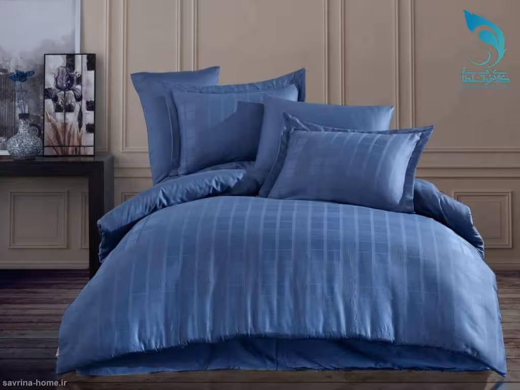 سرویس لحاف روتختی لومانا طرح دیاموند آبی دونفره سایز کوئین 6 تکه