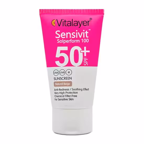 کرم ضد آفتاب SPF50 پوست حساس ویتالیر 50 میلی لیتر