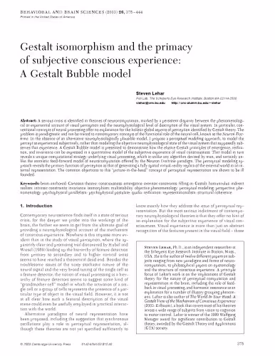 خرید و دانلود نسخه کامل کتاب Gestalt isomorphism and the primacy of subjective conscious experience: A Gestalt Bubble model