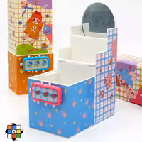 جامدادی رومیزی 3 تکه قفل دار آینه دار دخترانه