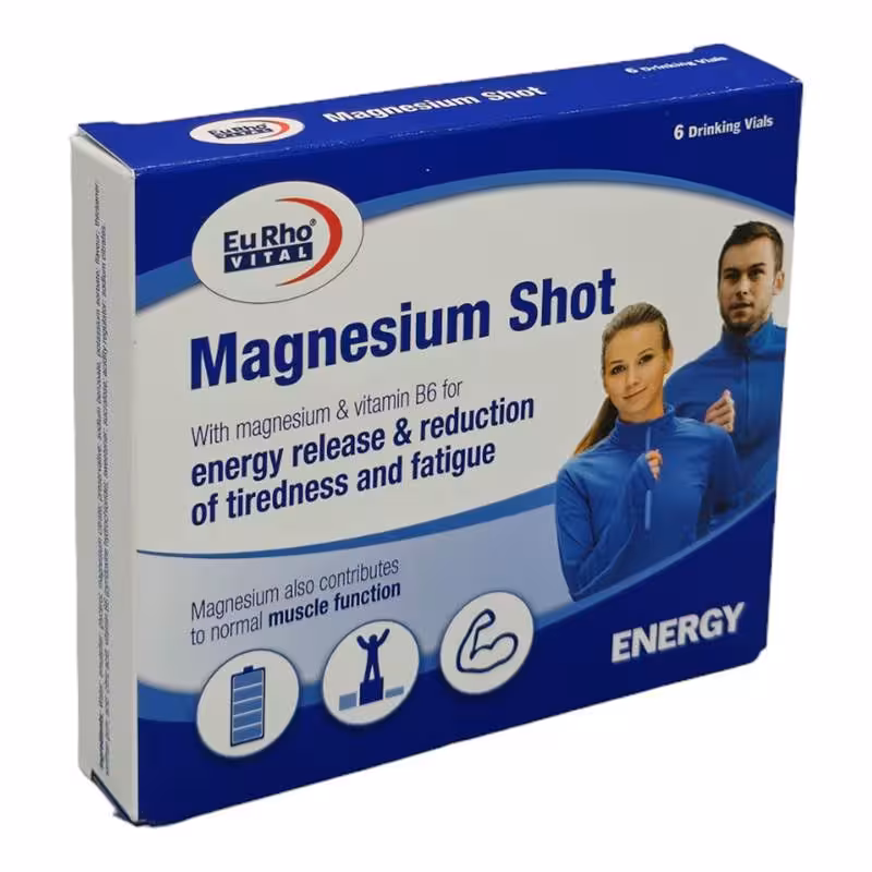 ویال خوراکی منیزیم شات یوروویتال 6 عدد