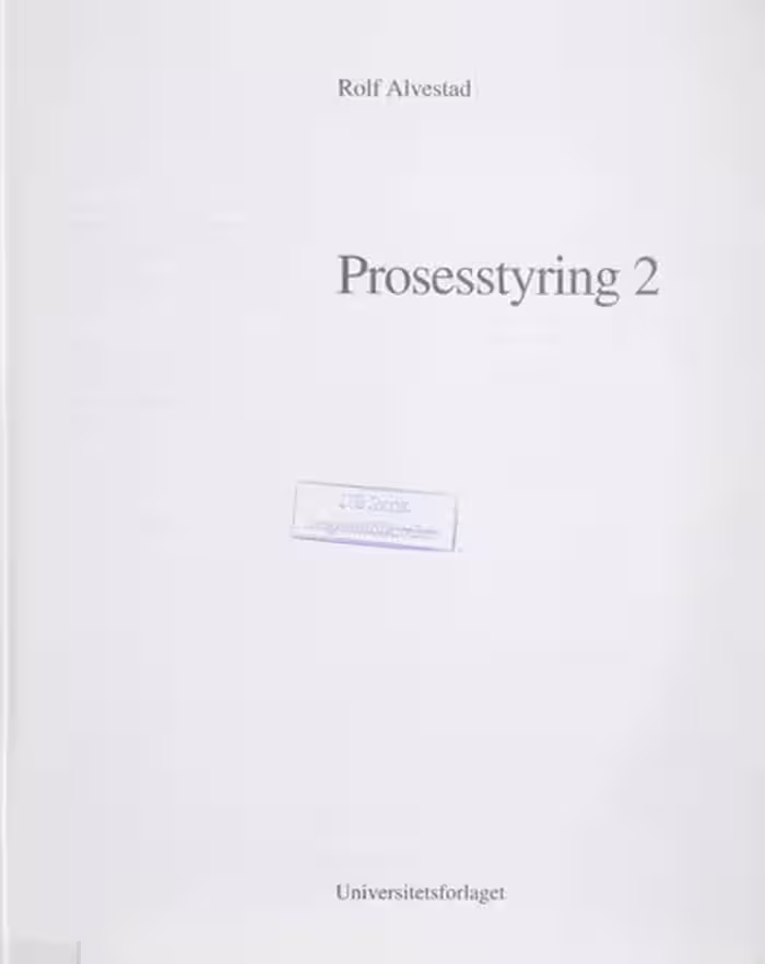 خرید و دانلود نسخه کامل کتاب Prosesstyring 2