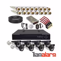 پکیج کامل 8 دوربین مداربسته بالت پلاستیکی LIGHT   دستگاه 8 کانال 1080N
