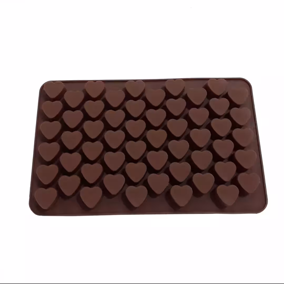 قالب شکلات سلیکونی طرح قلب ریز (رنگ صورتی)