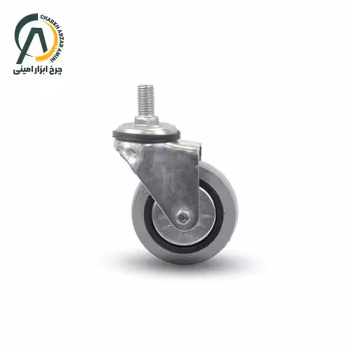 چرخ بیمارستانی طوسی پیچی گردان قطر 100 میلی متر