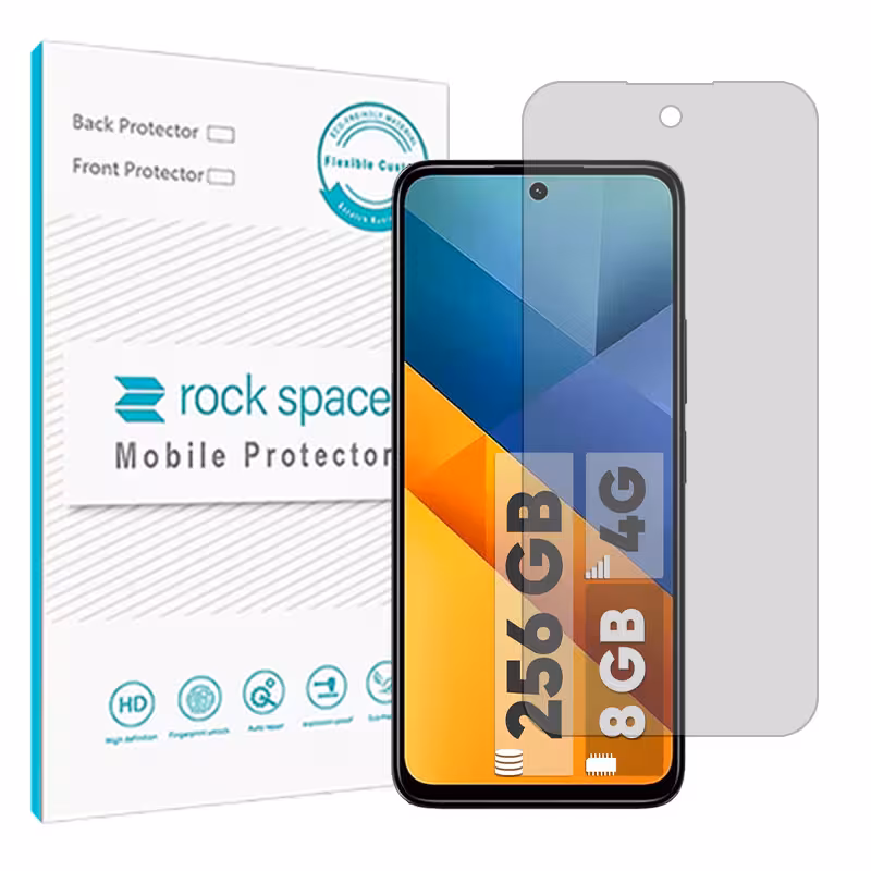 گلس شیائومی Poco M6 4G مدل نانو هیدروژل مات برند راک اسپیس کد S