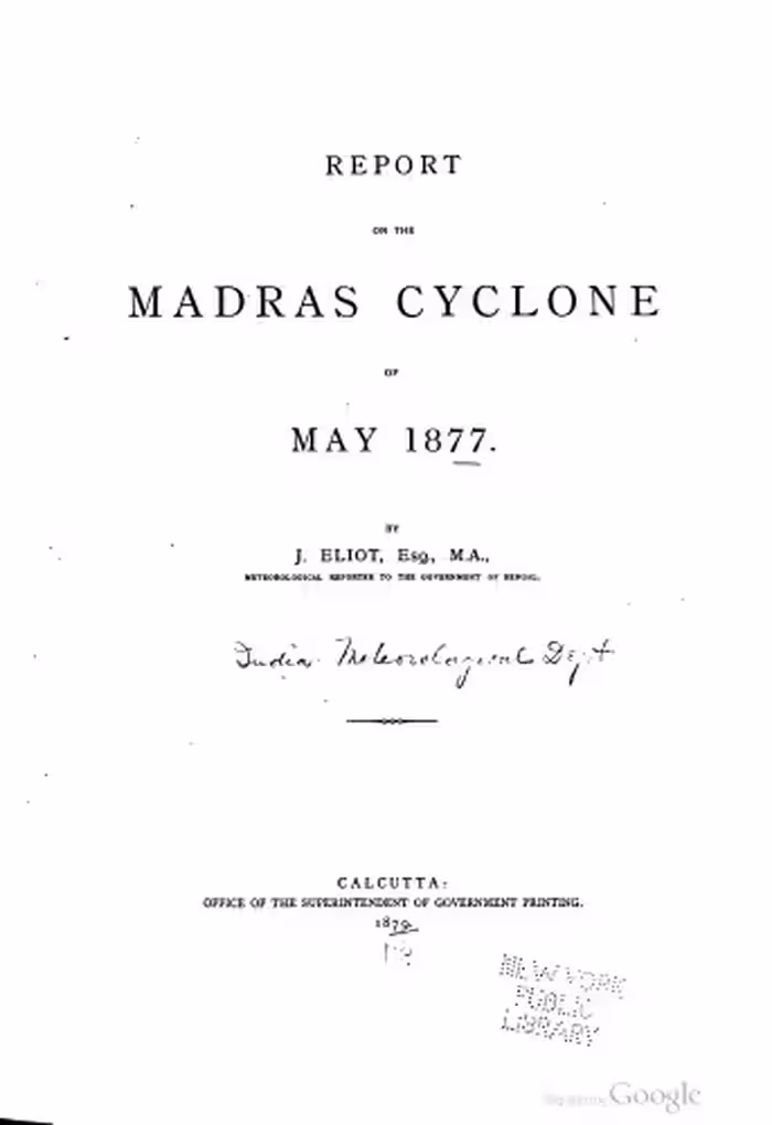 خرید و دانلود نسخه کامل کتاب Report on the Madras Cyclone of May 1877