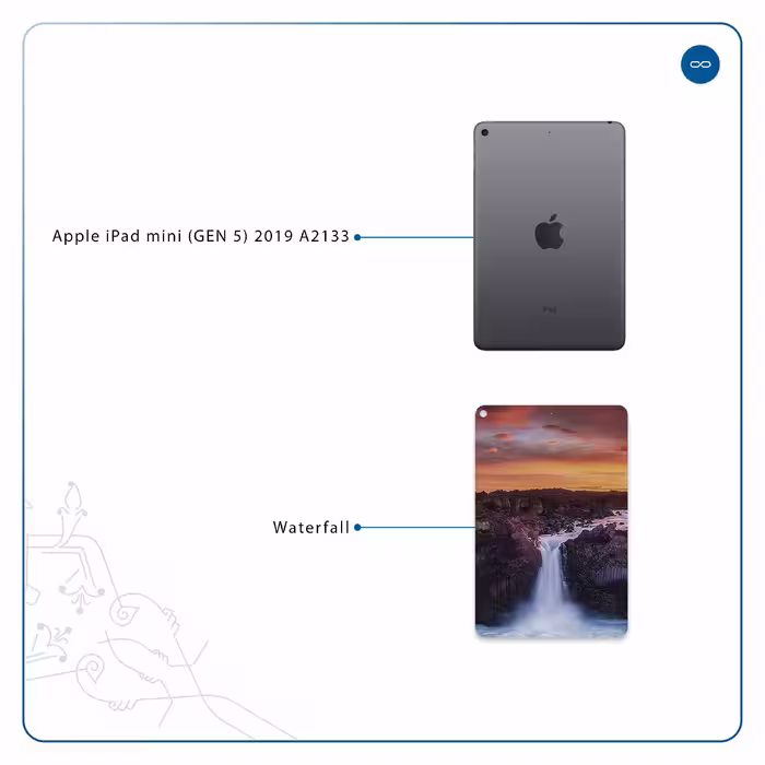 برچسب پوششی ماهوت مدل Waterfall مناسب برای تبلت اپل iPad mini (GEN 5) 2019 A2133