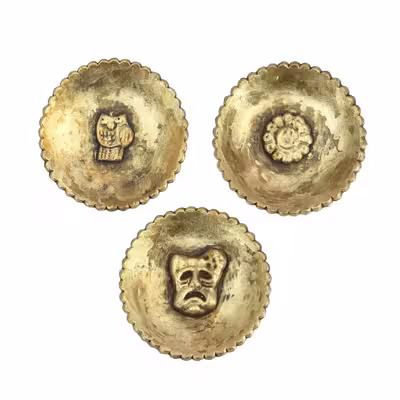 دیوارکوب سفالی طرح کاشی مجموعه 3 عددی