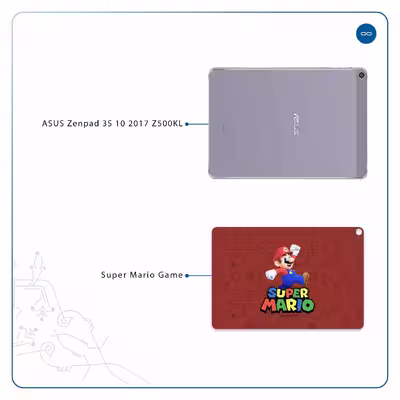 برچسب پوششی ماهوت مدل Super-Mario-Game مناسب برای تبلت ایسوس Zenpad 3S 10 2017 Z500KL