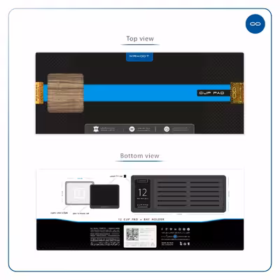 زیر لیوانی ماهوت مدل Light-Walnut-Wood بسته 12 عددی